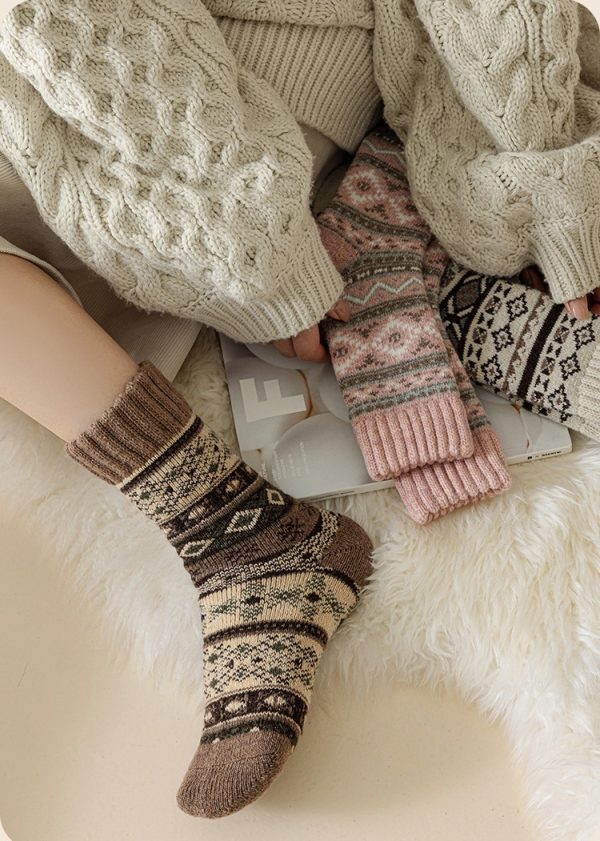 High Quality Thicken Warmth Long Tube Sleeping Indoor Floor Wool Socks for Women - 图片 4