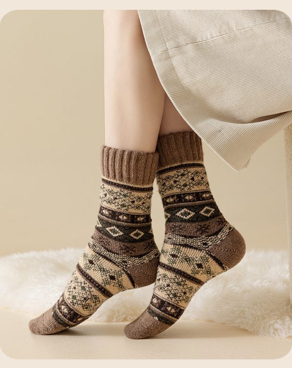 High Quality Thicken Warmth Long Tube Sleeping Indoor Floor Wool Socks for Women - 图片 8