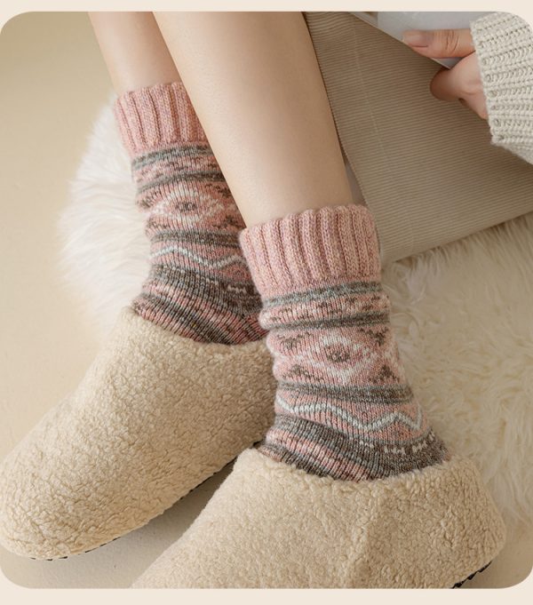 High Quality Thicken Warmth Long Tube Sleeping Indoor Floor Wool Socks for Women - 图片 7